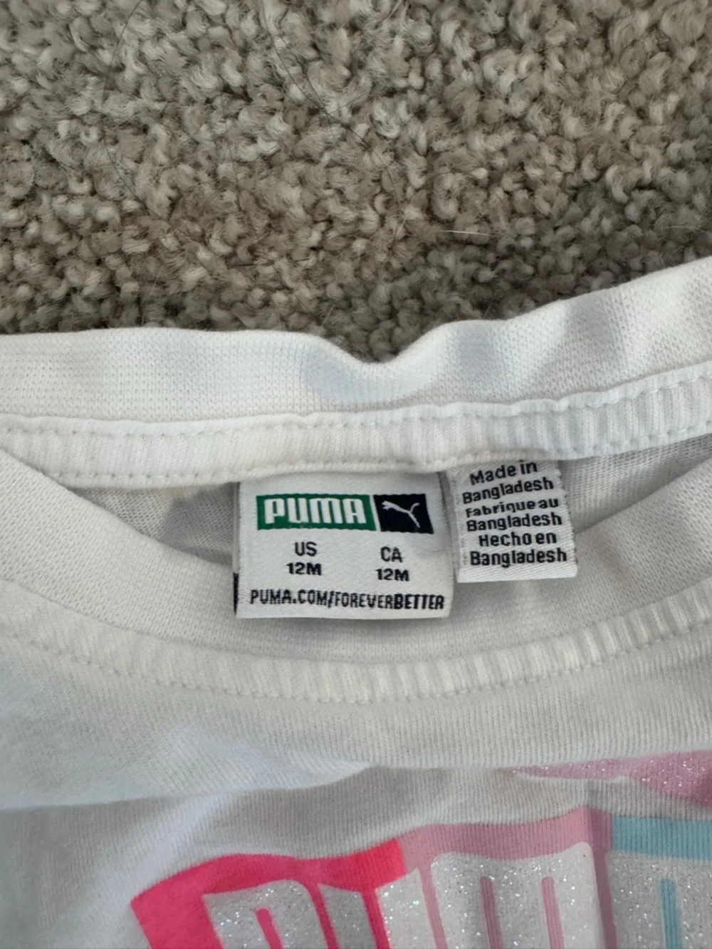 Puma White Tee with Pink Accent - Picture 2 of 2